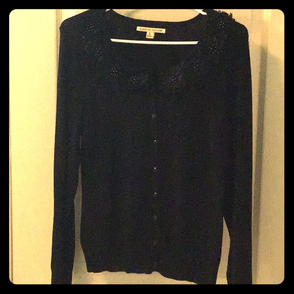 Black button down sweater